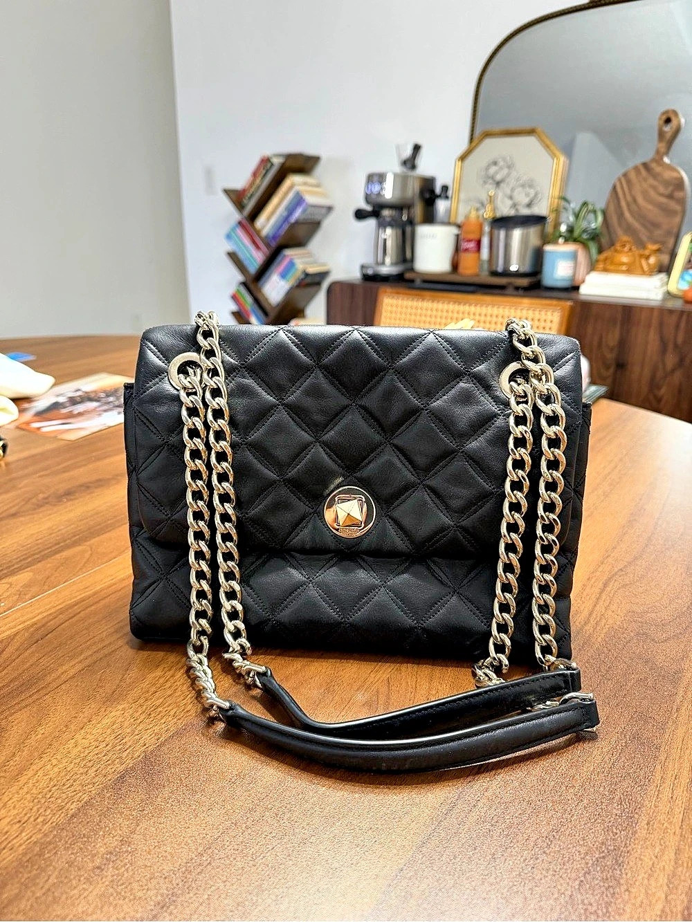 Kate Spade Quilted Shoulder Bag in Black